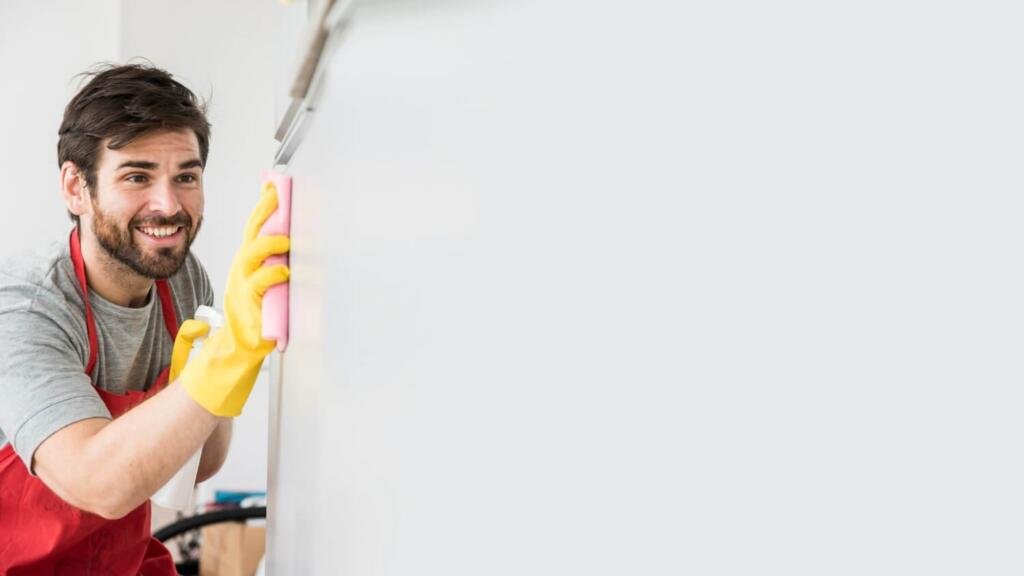 professional painters clean walls before painting