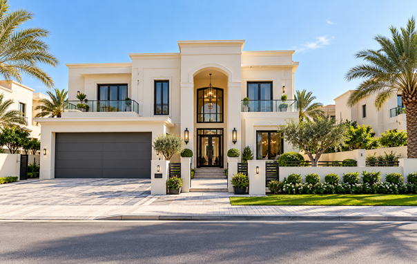 Freshly painted villa exterior in Dubai