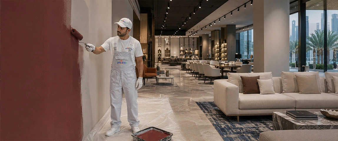 Commercial showroom painting in Dubai