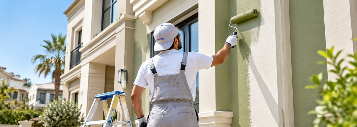 Facade repainting project in Dubai