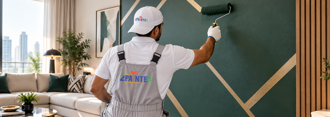 Feature wall painting in a Dubai home