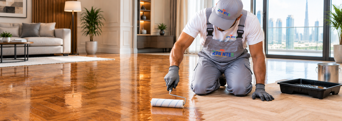 Parquet flooring project in a Dubai villa interior
