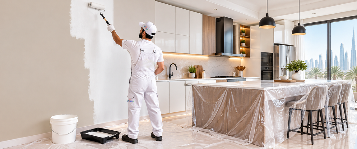 Kitchen interior painting in Dubai