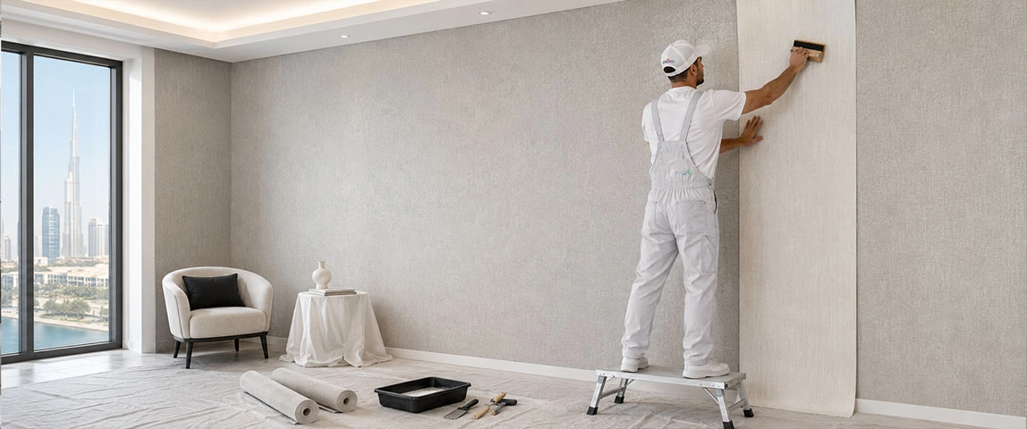 Full room wallpaper installation in Dubai