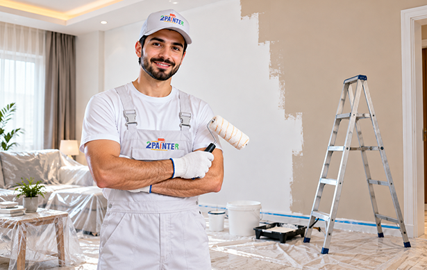 Modern interior refreshed with professional painting in Dubai